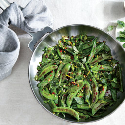Sauteed Sugar Snap Peas with Chile, Lemon, and Mint