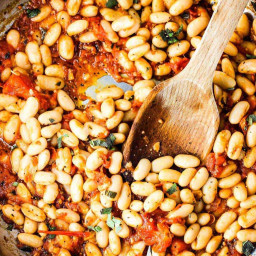 Sautéed White Beans with Garlic, Sage & Tomatoes