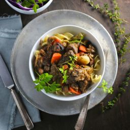 Savory Beef Stew with Mustard and Brandy