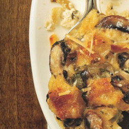 Savory Bread Pudding with Mushrooms and Parmesan Cheese