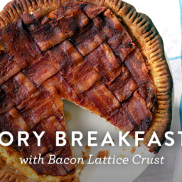 Savory Breakfast Pie with Bacon Lattice Crust