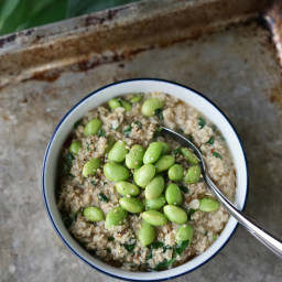 Savory Ginger Miso Oats with Sesame Edamame