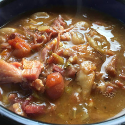 SAVORY OVEN BAKED HAM & BEAN SOUP