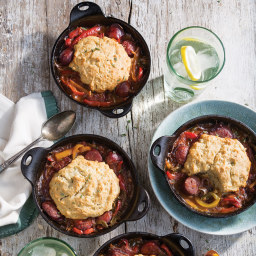 Savory Sausage and Pepper Cobblers