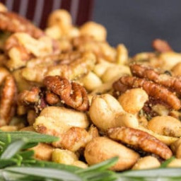 Savory & Spicy Rosemary Roasted Mixed Nuts