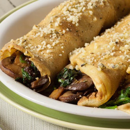 Savory Spinach and Mushroom Crepes