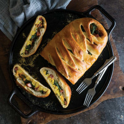 Savory Strudel with Eggs, Greens, and Sausage
