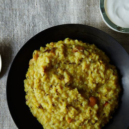 Savory 'Venn Pongal' (South Indian Style Rice & Mung Bean Risotto)