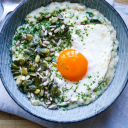 Savoury Oat Porridge with Greens + An Egg