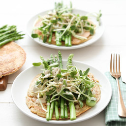 Savoury Vegan Protein Pancakes with Green Asparagus