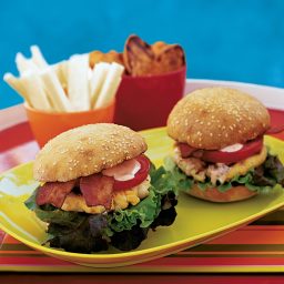 Scallop and Corn Bacon Burgers with Spicy Mayo Recipe
