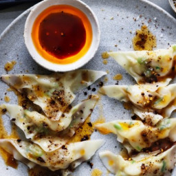Scallop and ginger dumplings with Sichuan chilli dressing