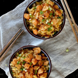 Scallop Fried Rice with XO Sauce and Crispy Garlic