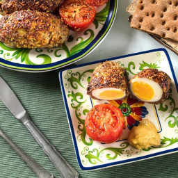 Scotch Eggs with Spicy Pepper Sauce