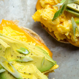 Scrambled Egg and Avocado Breakfast Sandwiches Recipe
