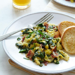 Scrambled Eggs with Ramps and Bacon