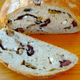 Scrumptious Whole Wheat Olive and Feta Cheese Bread