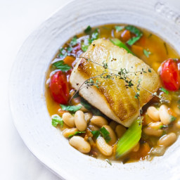 Sea Bass with Cannellini Bean Stew