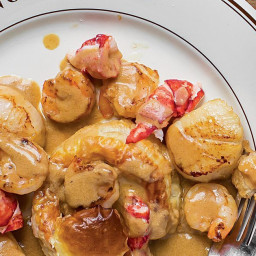 Seafood Newburg (Lobster, Scallops, and Shrimp in Sherry Cream Sauce)