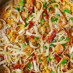Seafood Pasta with Garlic Shrimp and Sun-Dried Tomatoes