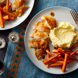 Seared Chicken & Mashed Potatoes with Maple-Glazed Carrots