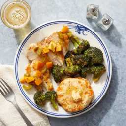 Seared Chicken & Spicy Persimmon with Cheddar Biscuits & Spiced Hon