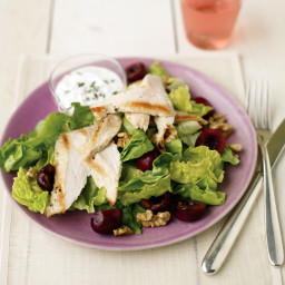 Seared-Chicken Salad with Cherries and Goat Cheese Dressing