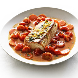 Seared Cod in Cherry Tomato and Tarragon Nage