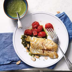 Seared Cod with Spinach-Lemon Sauce