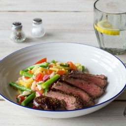 Seared Provençal Steak with Three-Bean Salad