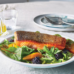 Seared Salmon Salad with Beets and Blackberries