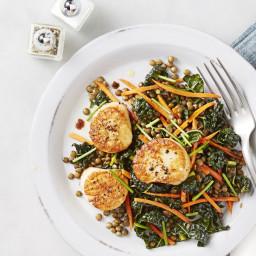 Seared Scallops with Lentil Salad