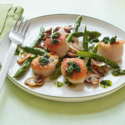 Seared Scallops with Parsley and Scallion Pesto