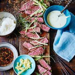 Seared sirloin with Japanese dips