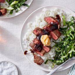 Seared Steaks & Miso Butter with Marinated Bok Choy