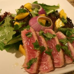 Seared Tuna Salad with Honey-lime Cilantro Dressing