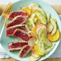 Seared Tuna with Shaved Vegetable Salad