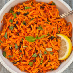 Serious Salads: Grated Carrot and Mint Salad with Honey Lemon Vinaigrette