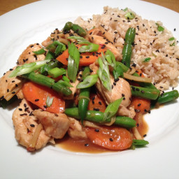 Sesame Chicken and Green Beans