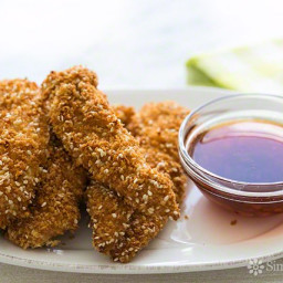 Sesame Chicken Fingers with Spicy Orange Dipping Sauce