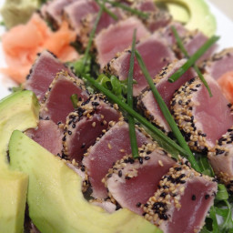 Sesame-Crusted Tuna with Wasabi Vinaigrette