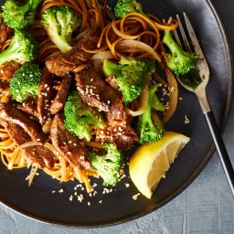 Sesame-Garlic Beef and Broccoli with Whole-Wheat Noodles