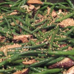 Sesame Garlic Shiitake Green Beans