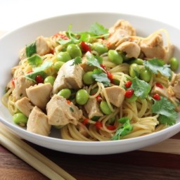 Sesame Noodles with Chicken and Edamame