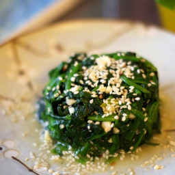 Sesame Spinach tossed in Garlic and Fish Sauce