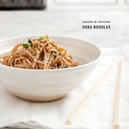 sesame and shiitake soba noodles