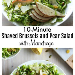 Shaved Brussels and Pear Salad with Manchego