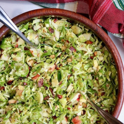 Shaved Brussels Sprout Salad w/ Maple Mustard Dressing