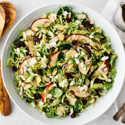 Shaved Brussels Sprouts Salad with Cranberries and Apple