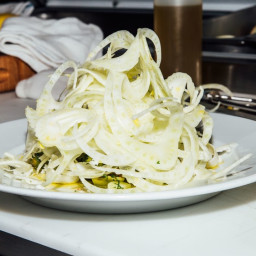 Shaved Fennel Salad with Green Olives and Provolone